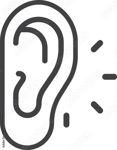 ears listening to music illustration in minimal style