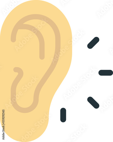 ears listening to music illustration in minimal style