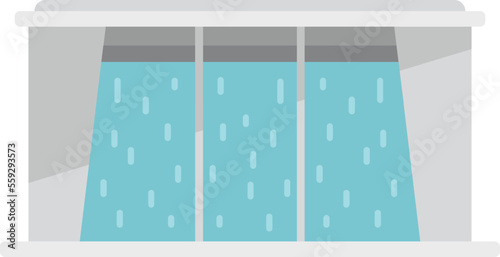 Hydro station icon flat vector. Power energy. Water turbine isolated