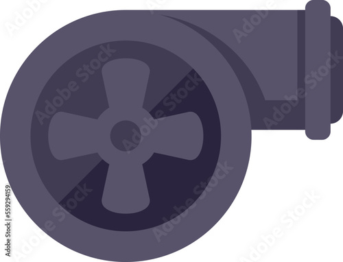 Water home turbine icon flat vector. Electric generator. Hydro plant isolated