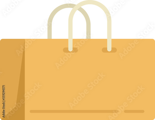 Eco package icon flat vector. Food bag. Pack kraft isolated