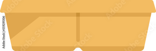Carton box icon flat vector. Food paper. Pack design isolated