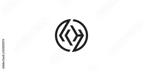 KH initials monogram letter text alphabet logo design