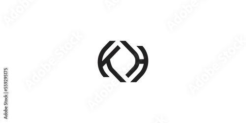 KH initials monogram letter text alphabet logo design