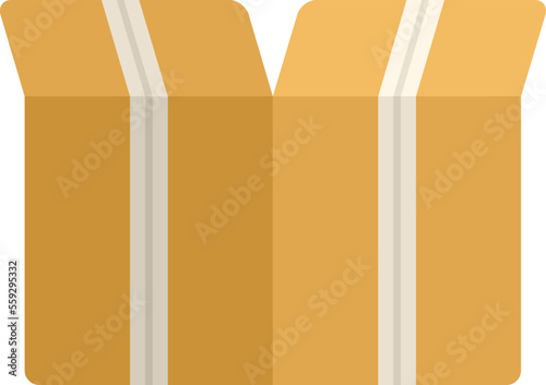 Ecology box icon flat vector. Recycle pack. Organic design isolated