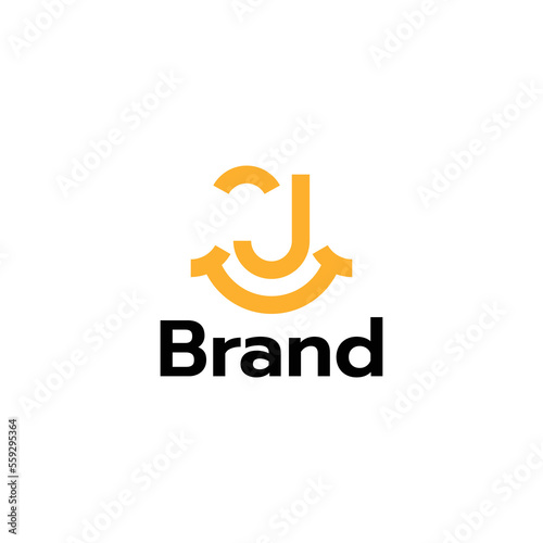 Letter J Smiling Logo