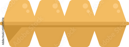 Egg carton box icon flat vector. Kraft pack. Cup organic isolated