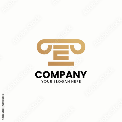 Simple initial E lawyer logo