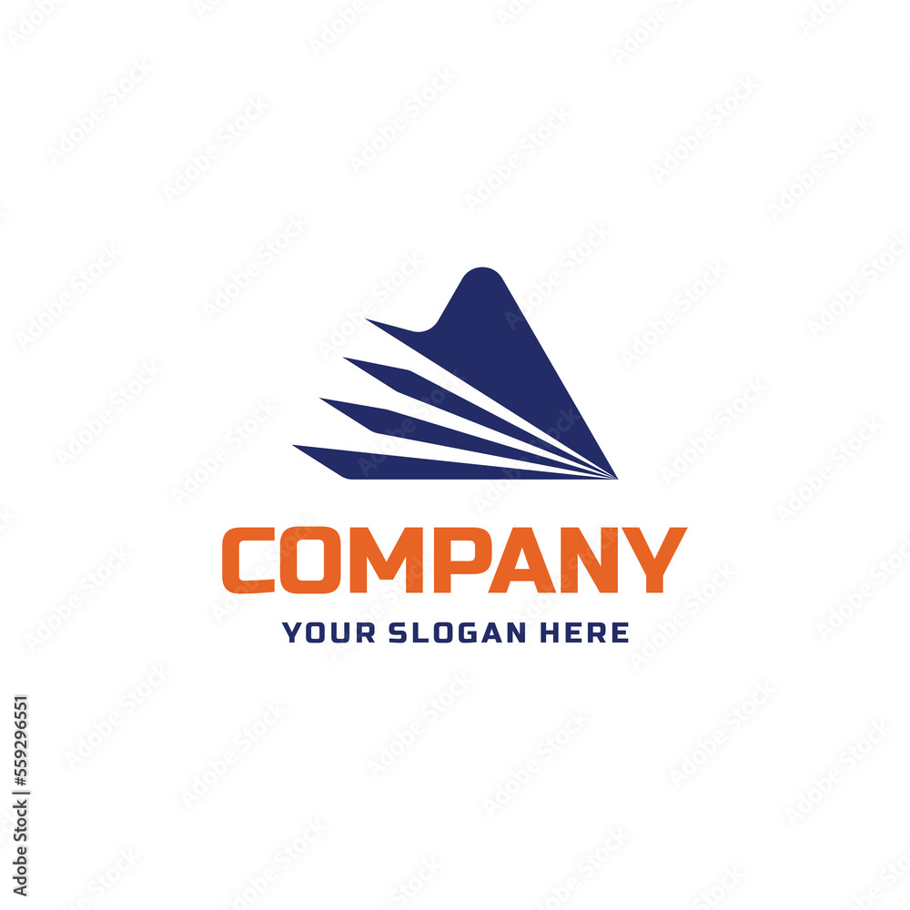 Letter A Triangle and Speed ​​logo design
