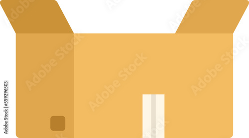Open carton box icon flat vector. Paper food. Recycle container isolated