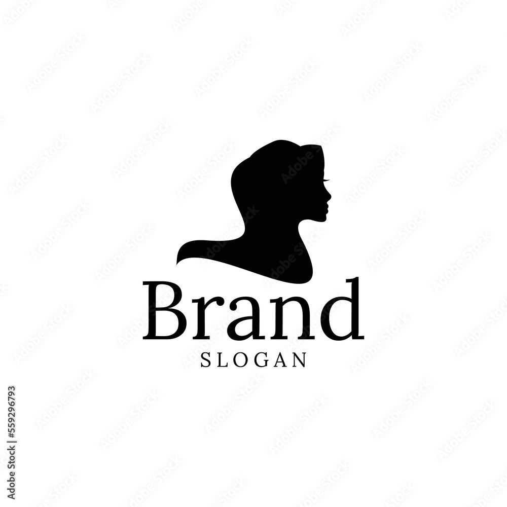 Simple hijab woman logo design