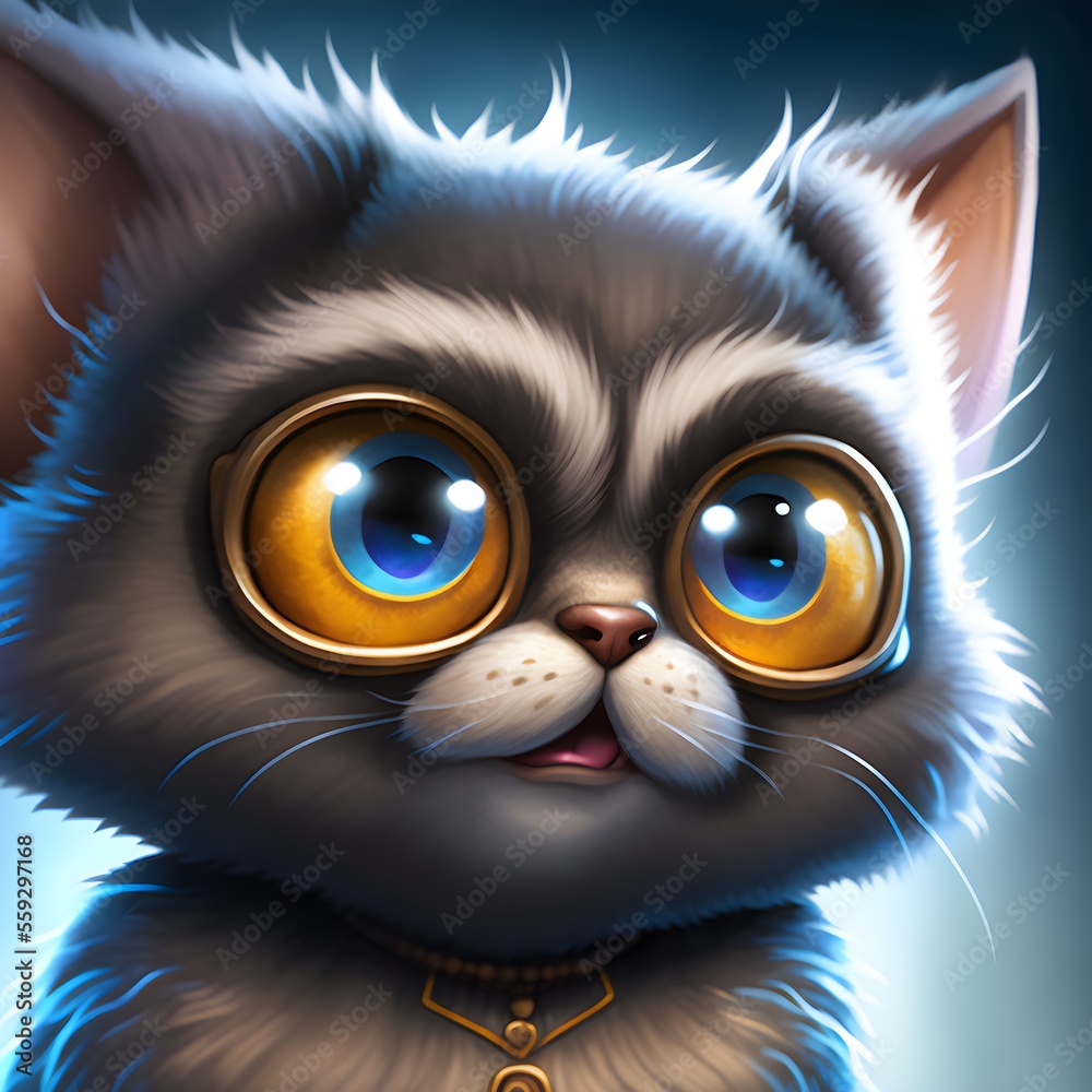 Adorable Fluffy, The Cutest Cat Illustration