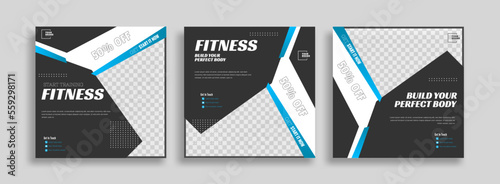fitness training social media post template design. social story for fitness, gym, build body.