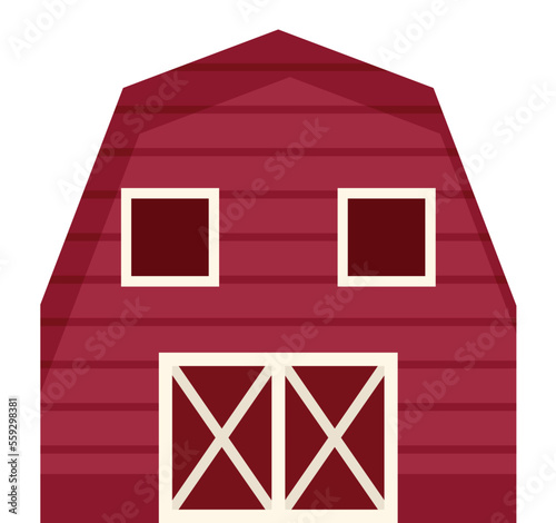 Farm barn icon flat vector. Eco farming. Garden village isolated