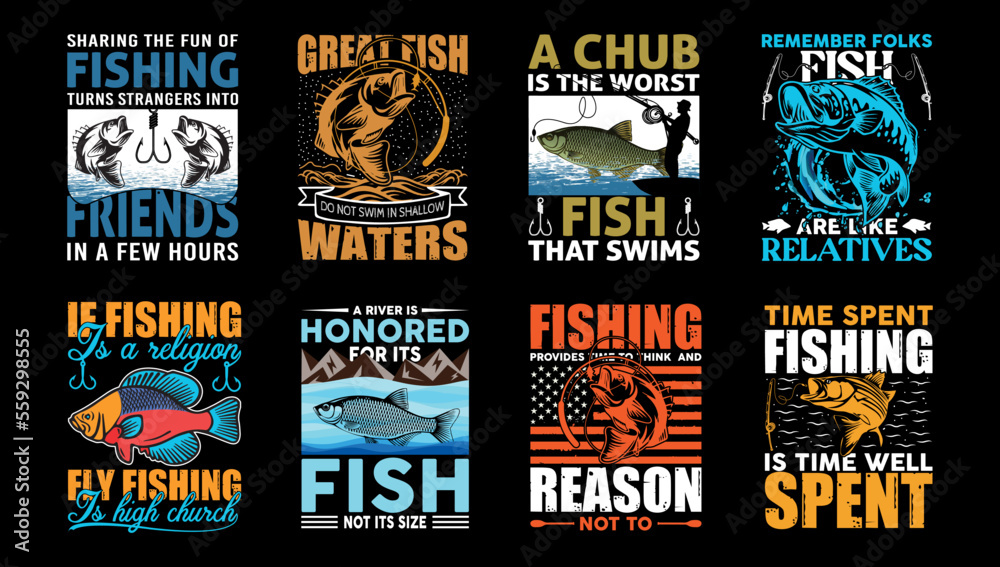 Fishing T-shirt Design bundle