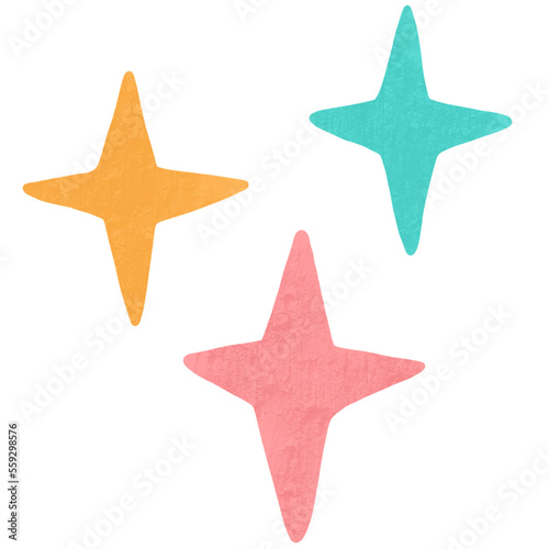 Paint brush cartoon cute stars clipart.