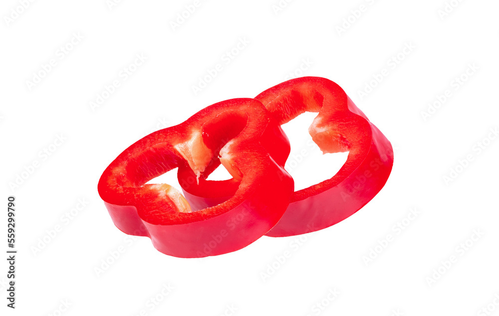 slice red pepper on transparent png slice red pepper on transparent png
