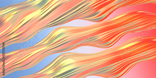 Abstract background with glassy, ​​colored waves