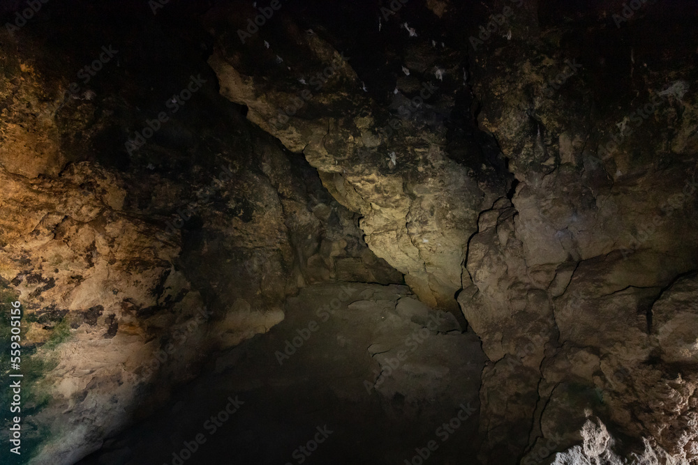 The cave  in the Carmel forest near Haifa city in northern Israel