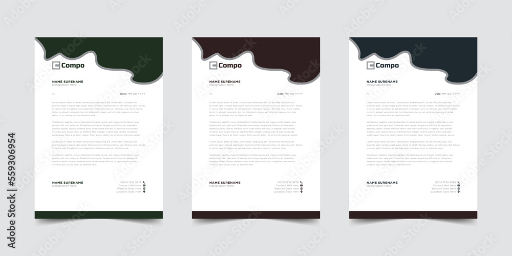 Professional letterhead template design vector illustration Professional letterhead template design vector illustration