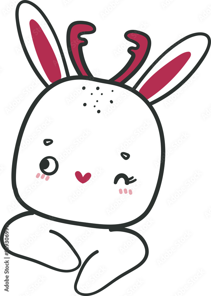 bunny christmas doodle