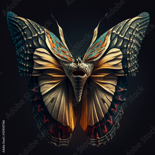 Butterfly created by using generative AI technology credit  midjourney