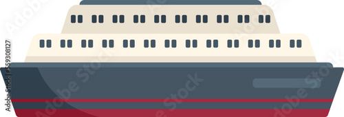 Ferry icon flat vector. Ship river. Water boat isolated