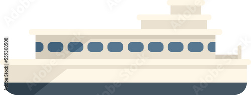 River ferry icon flat vector. Water ship. Sea steamboat isolated