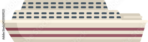 Fast ferryboat icon flat vector. River ship. Water sea isolated