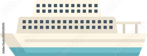 Ferry boat dock icon flat vector. Water sea. Car cargo isolated