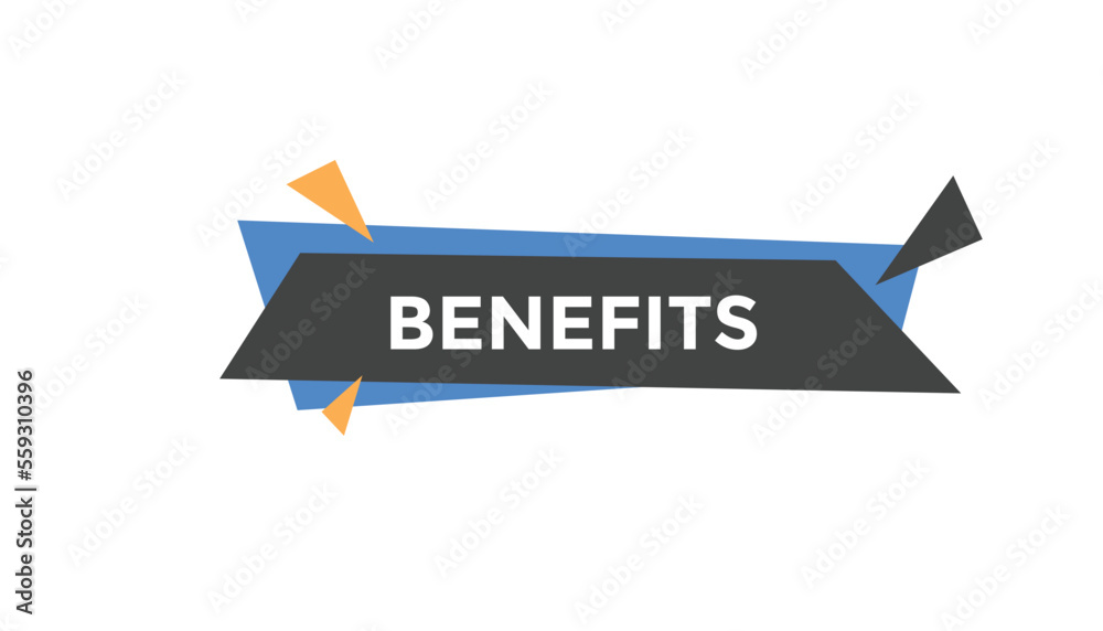 Benefits button web banner templates. Vector Illustration

