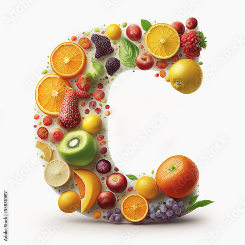 Summer Fruit Alphabet - Letter C