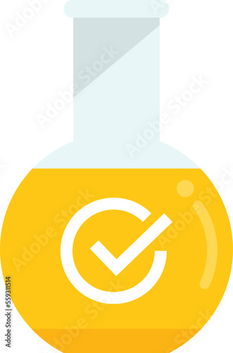 Flask control icon flat vector. Business expert. Certified puzzle isolated