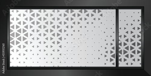 Abstract triangle design for glass partition graphics.