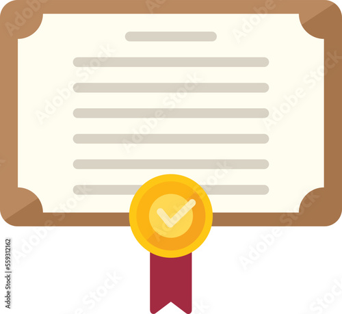 Expertise diploma icon flat vector. Work trust. Control product isolated