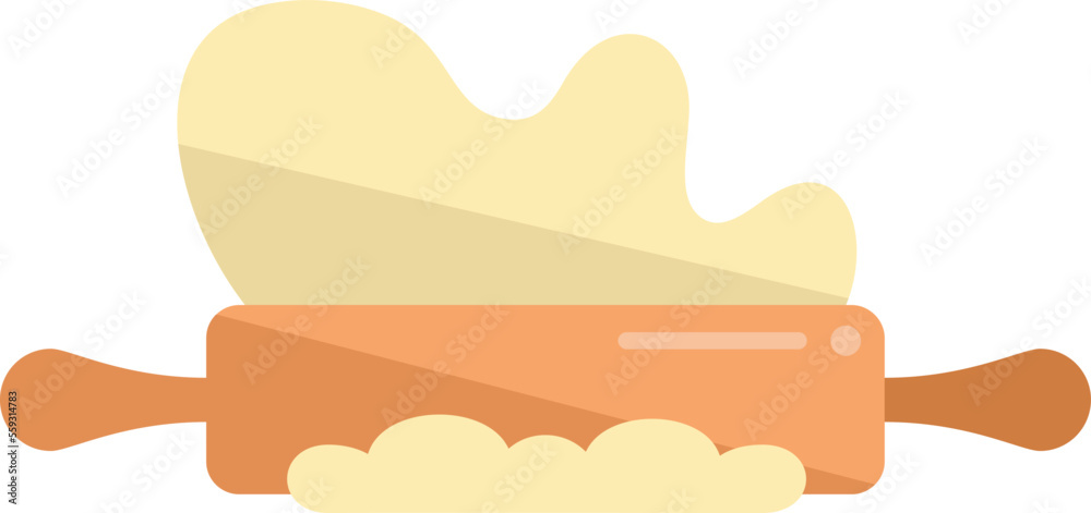 Flour dough icon flat vector. Pastry ball. Roll cake isolated Flour dough icon flat vector. Pastry ball. Roll cake isolated
