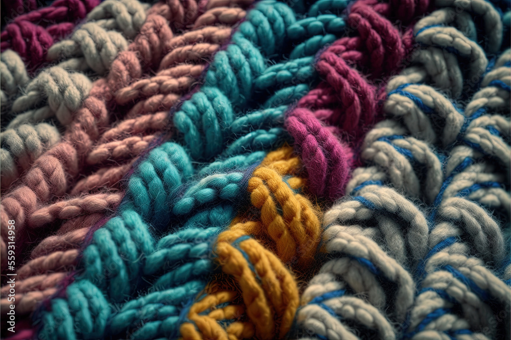 Knitted Wool Macro Close Up - Muted Colours