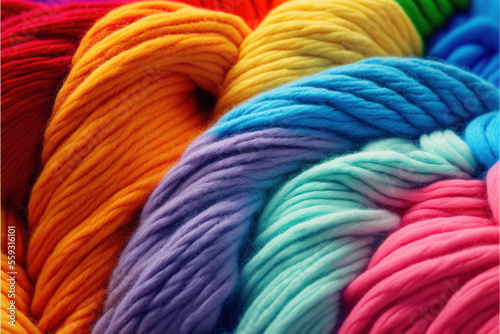 Knitted Wool Macro Close Up - Rainbow Colours