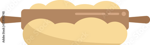 Dough roller icon flat vector. Bread flour. Roll wheat isolated