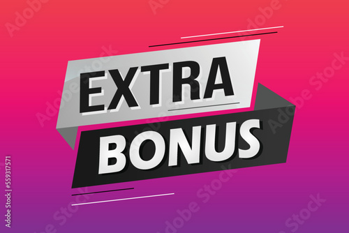 extra bonus word concept vector illustration with lines 3d style for social media landing page, template, ui, web, mobile app, poster, banner, flyer, background, gift card, coupon, label, wallpaper