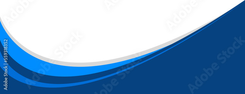 Blue curved border header and footer photo