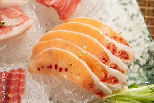 Tuna sashimi in various parts photo