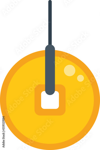China lucky coin icon flat vector. Japan charm. Amulet fortune isolated