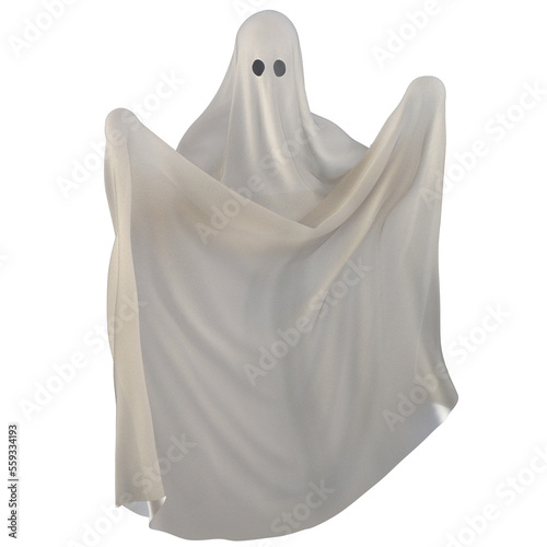 Gespenst, transparent, png, Halloween, weiss, 3D 