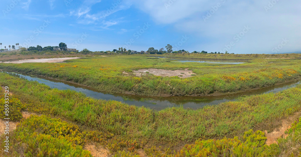Panorama of Carpinteria Salt Marsh, Santa Barbara County