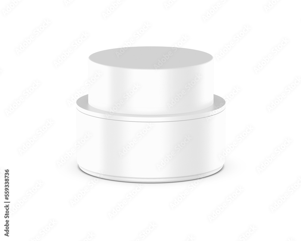 Matte plastic cosmetic jar mockup for branding and promotion, plastic container for cream, lotion and gel, 3d render illustration Matte plastic cosmetic jar mockup for branding and promotion, plastic container for cream, lotion and gel, 3d render illustration