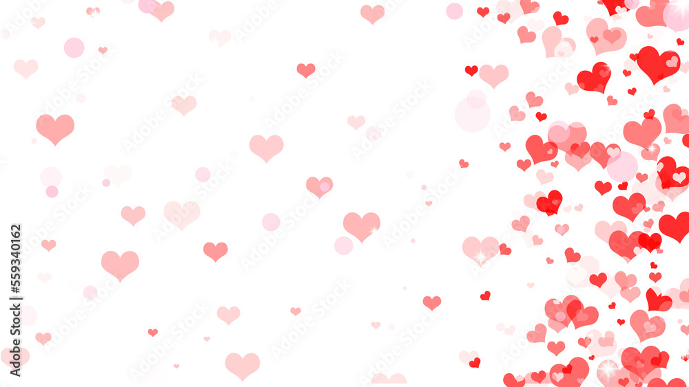 sparkle love pink fall from the right frame with transparent background for valentine day