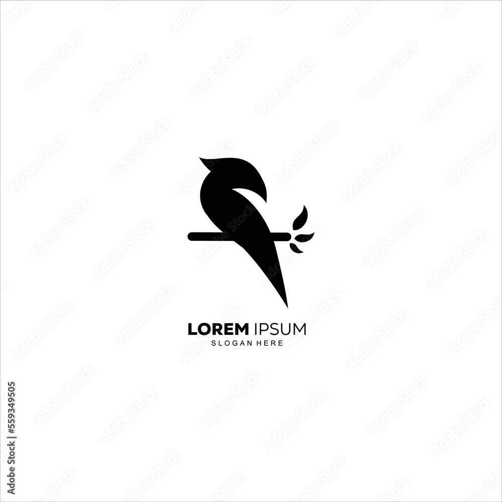 Naklejka premium Bird design logo silhouette