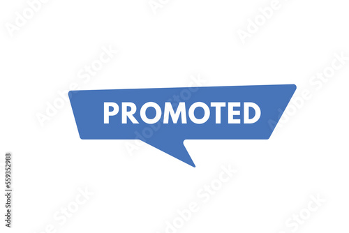 promoted text Button. promoted Sign Icon Label Sticker Web Buttons © creativeKawsar