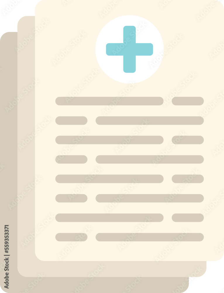 Therapist papers icon flat vector. Physical therapy. Rehab clinic isolated Therapist papers icon flat vector. Physical therapy. Rehab clinic isolated